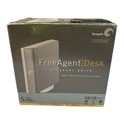 Seagate FreeAgent Desk 500 GB External Hard Drive - Silver (ST305004FDA2E1-RK)