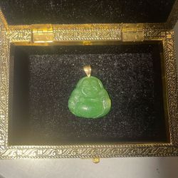  Large Buddah Charm 10k Real Jade 
