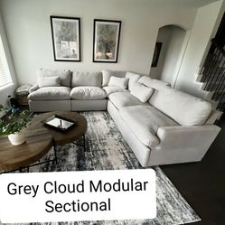 Gray Cloud Modular Sectional Couch Sofa 