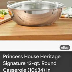 New In Box Princess House Casserole 12q 