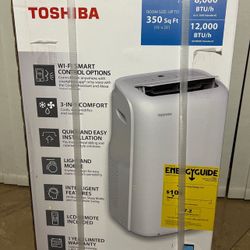 Toshiba 12,000 BTU (8,000 BTU DOE) 115-Volt WiFi Portable Air Conditioner With Dehumidifier Mode for up to 350 sf
