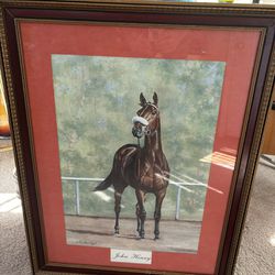 Large Framed John Henry Race Horse Photo