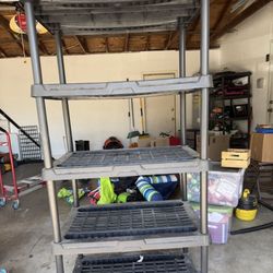 5 Tier Plastic Adjustable Garage Shelves