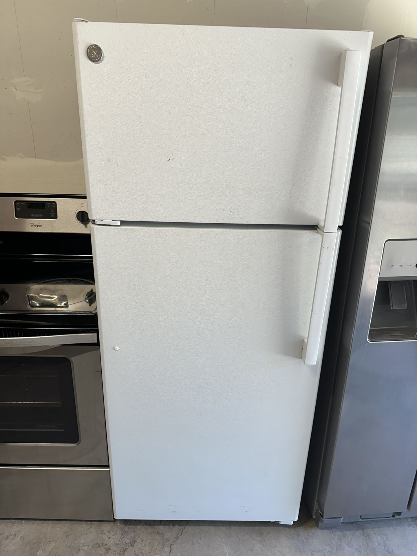 White GE Refrigerator