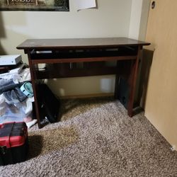 Wood Desk With Slide Out