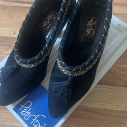 Peter Fox, Black Suede Leather Woman’s Pumps Made In Italy