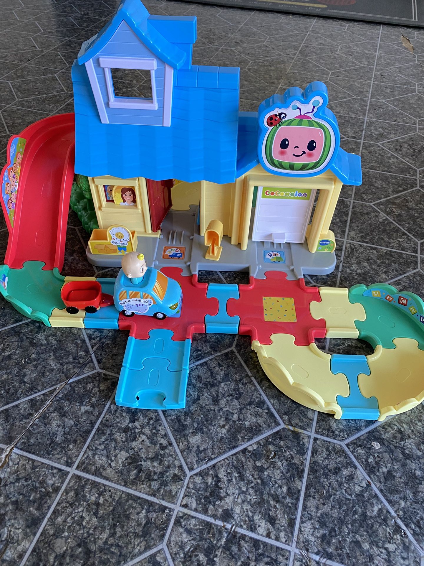 CoComelon JJs Playhouse Rail Set Interactive Playset with JJs Family Car Cody's