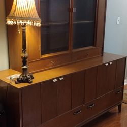 Solid Teak Two-piece Hutch