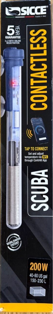 Sicce Scuba Contactless 200W Aquarium Heater New in Box