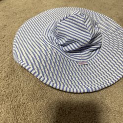 RUFFLE BUTTS Blue & White Child Swim / Sun Hat. Reversible.12 Mo.-2T. Exc. Cond.