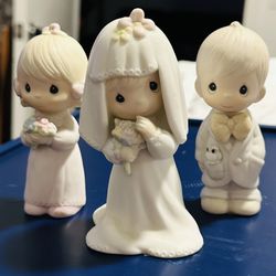 Precious Moments Enesco 1983 Vintage Wedding Party Porcelain Figurines