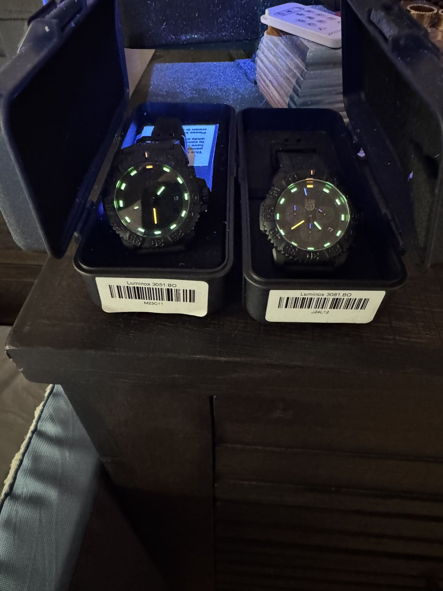 2 Luminox Blackout Watches – 3051 & 3080
