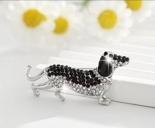 Dog  Crystal Brooch Pin
