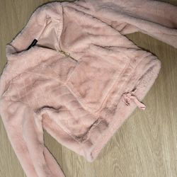 Pink Cropped Fuzzy Sweater