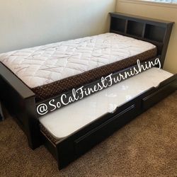 Twin Bed And Mattress With Trundle 