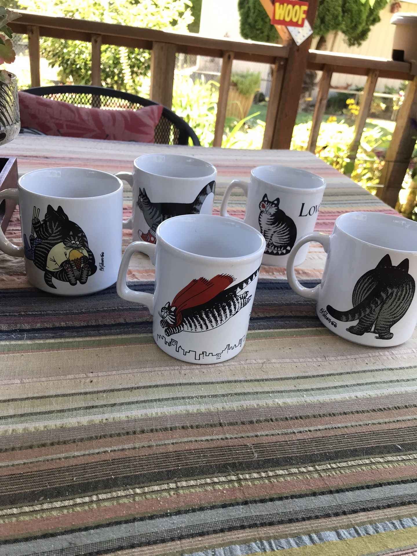 5 B. Kliban Cat Mugs