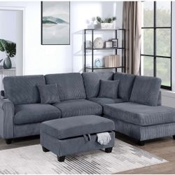 Sectional With Ottoman 106”X76”