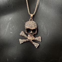 Crystal Skull Necklace Men’s Jewelry 