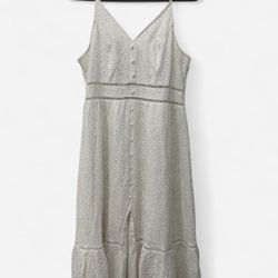 Womens Eyelet White Cami Maxi Dress Size XL