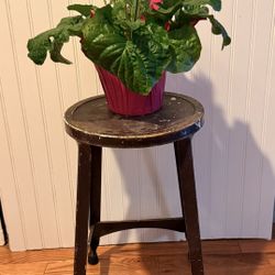 Vintage Brown Metal Stool