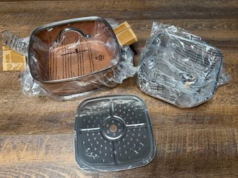 Copper Chef Square Pan with Lid and Steamer Rack