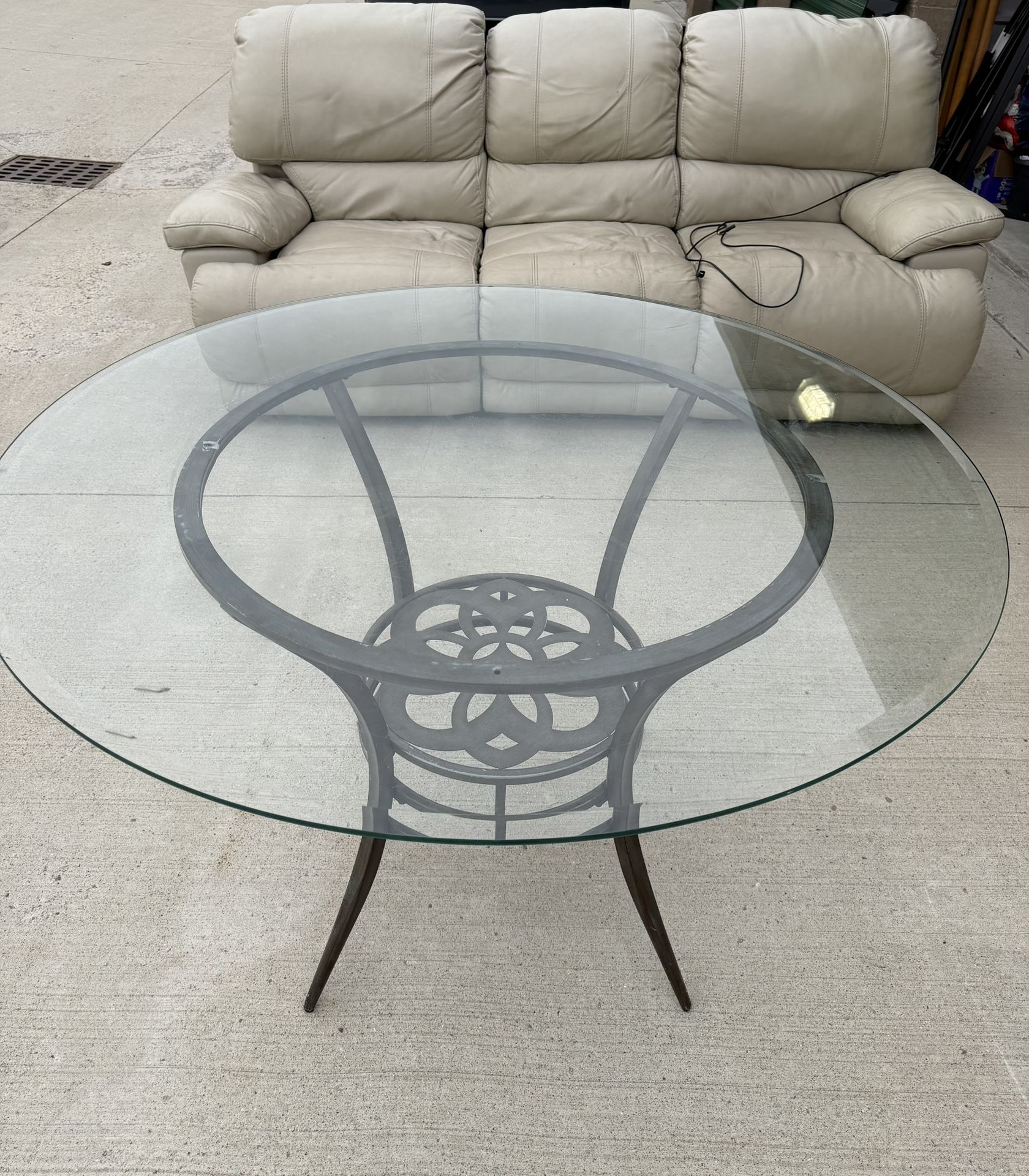 Love Seat, TV And Dining Room Glass Table Package.