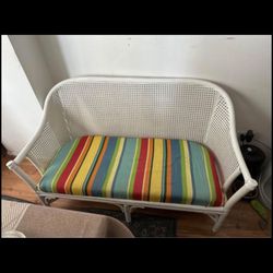 Adorable, 2 Person Wicker Bench Fully Intact