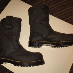 New Men's Steel Toe Black Work Boots