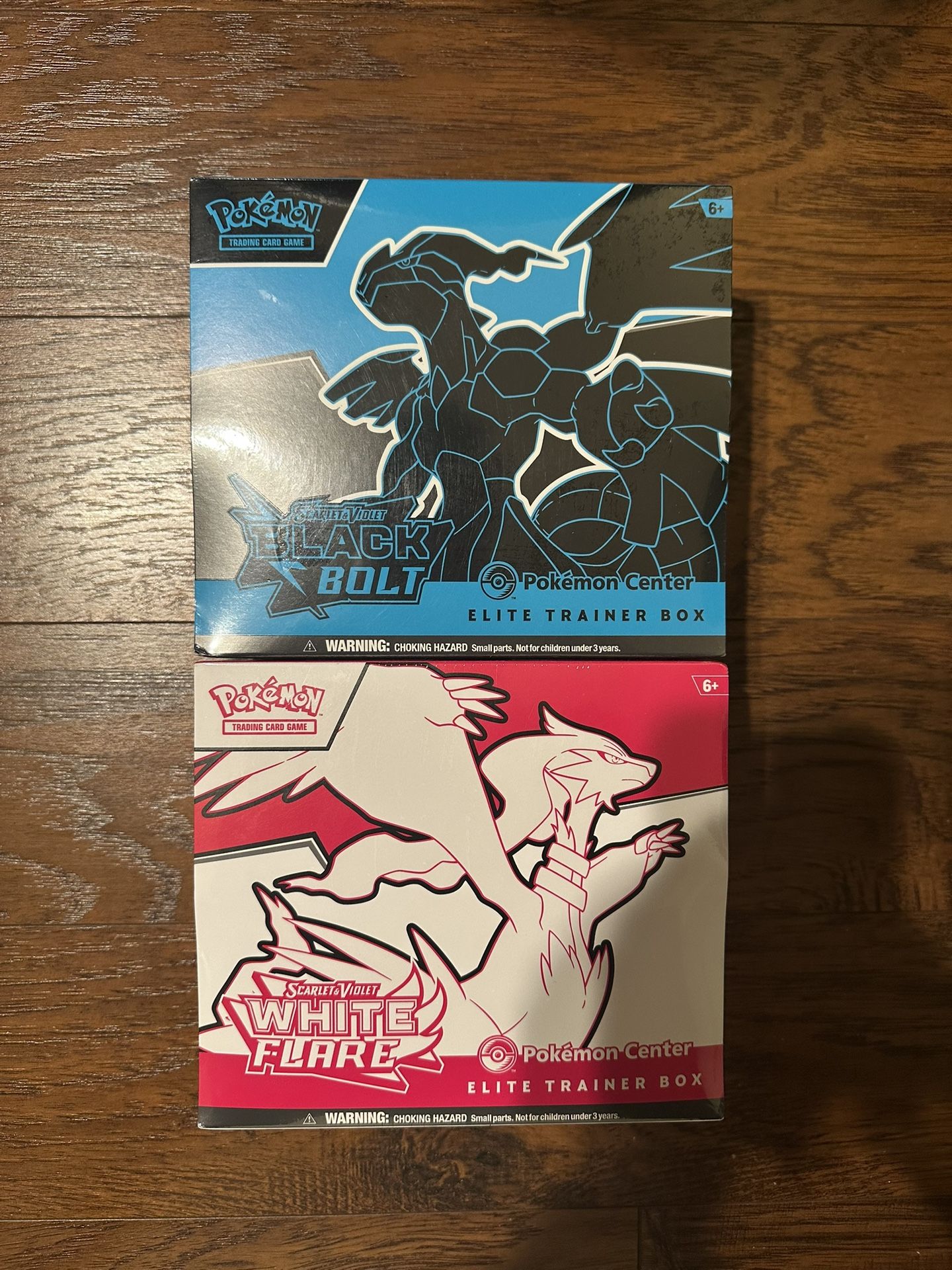 Pokemon Center Black Bolt ETB and White Flare ETB