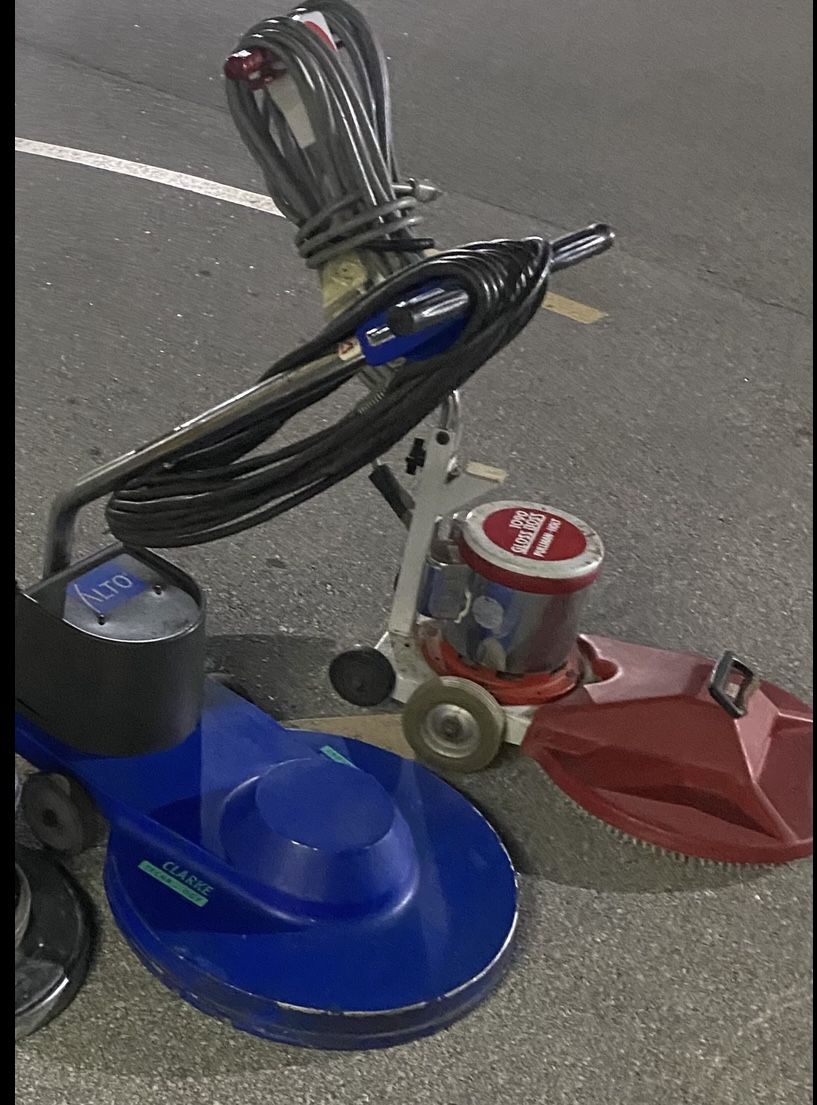 floor buffing polisher sander $350 each free local delivery I think they both come with the pad attachment. Tested and everything seems to be worki