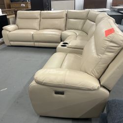 Leather Biege Sectional