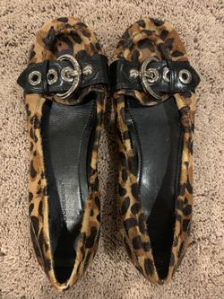 BCBG leopard print flats size 7