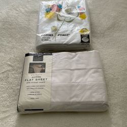 Two Flat Queen Sheets
