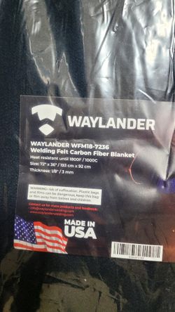Waylander Carbon Felt Welding Blanket  72"× 36"