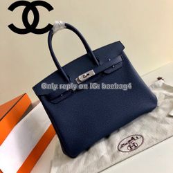 navy blue hermes birkin bag