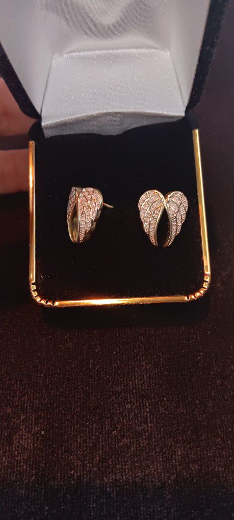 Diamond Wing Earrings