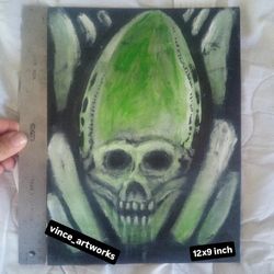 Xenomorph 12x9 Inch Painting 