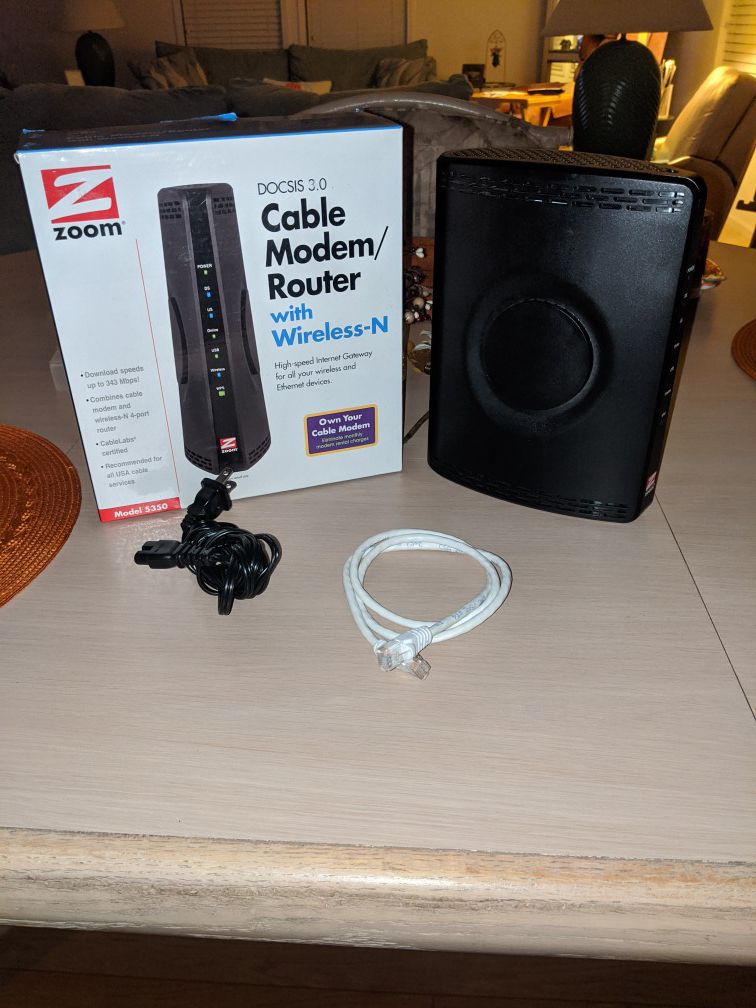 Zoom cable modem router