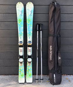 Völkl Aurena Essenza Women’s Skis + Marker Bindings, Poles & Salomon Bag – Complete Set