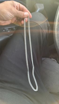 Italian 9.25 22” inch silver Miami link chain