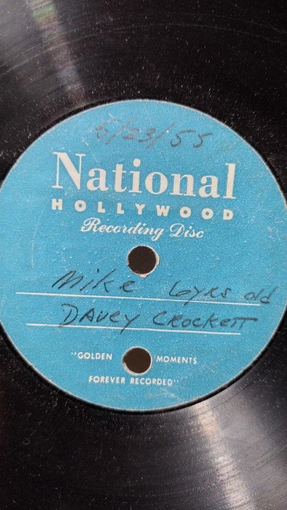Vintage national Hollywood recording Signed Dave And Mike Davey Crocket 1955 45 Vinyl