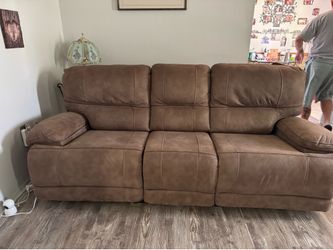 Brown couch with recliners