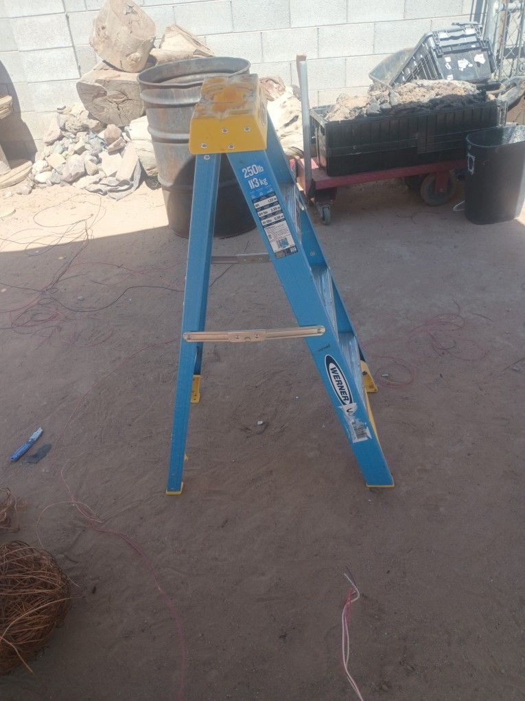 Practically New 250 Lb Limit 4 Ft Tall Warner Ladder Model Fs104 MK14