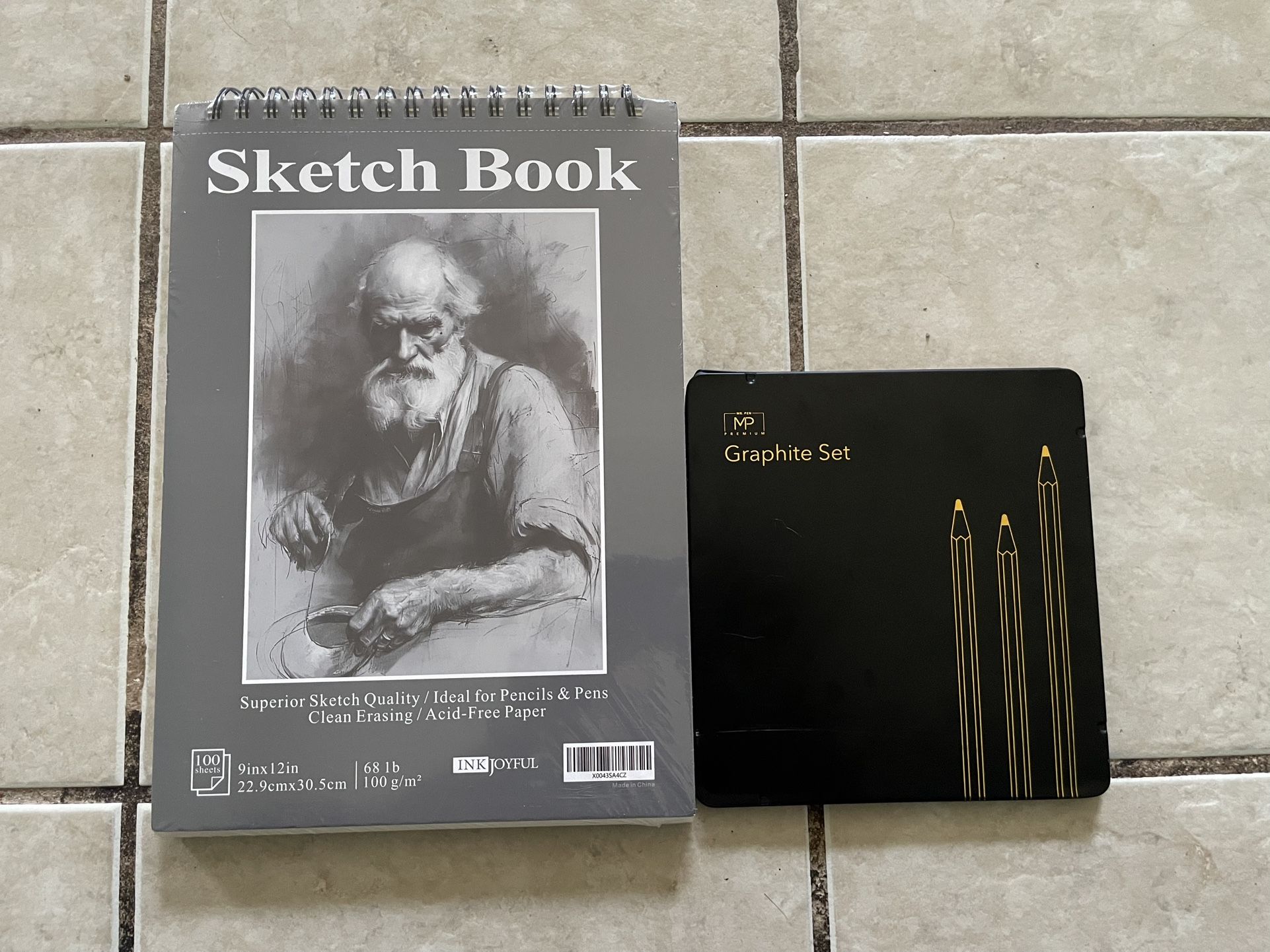 Both are brand new , never used Mr. Pen- Sketch Pencils for Drawing, 19 Pcs, With Graphite Sticks, Erasers and Sharpener, Art Pencils for Sketching