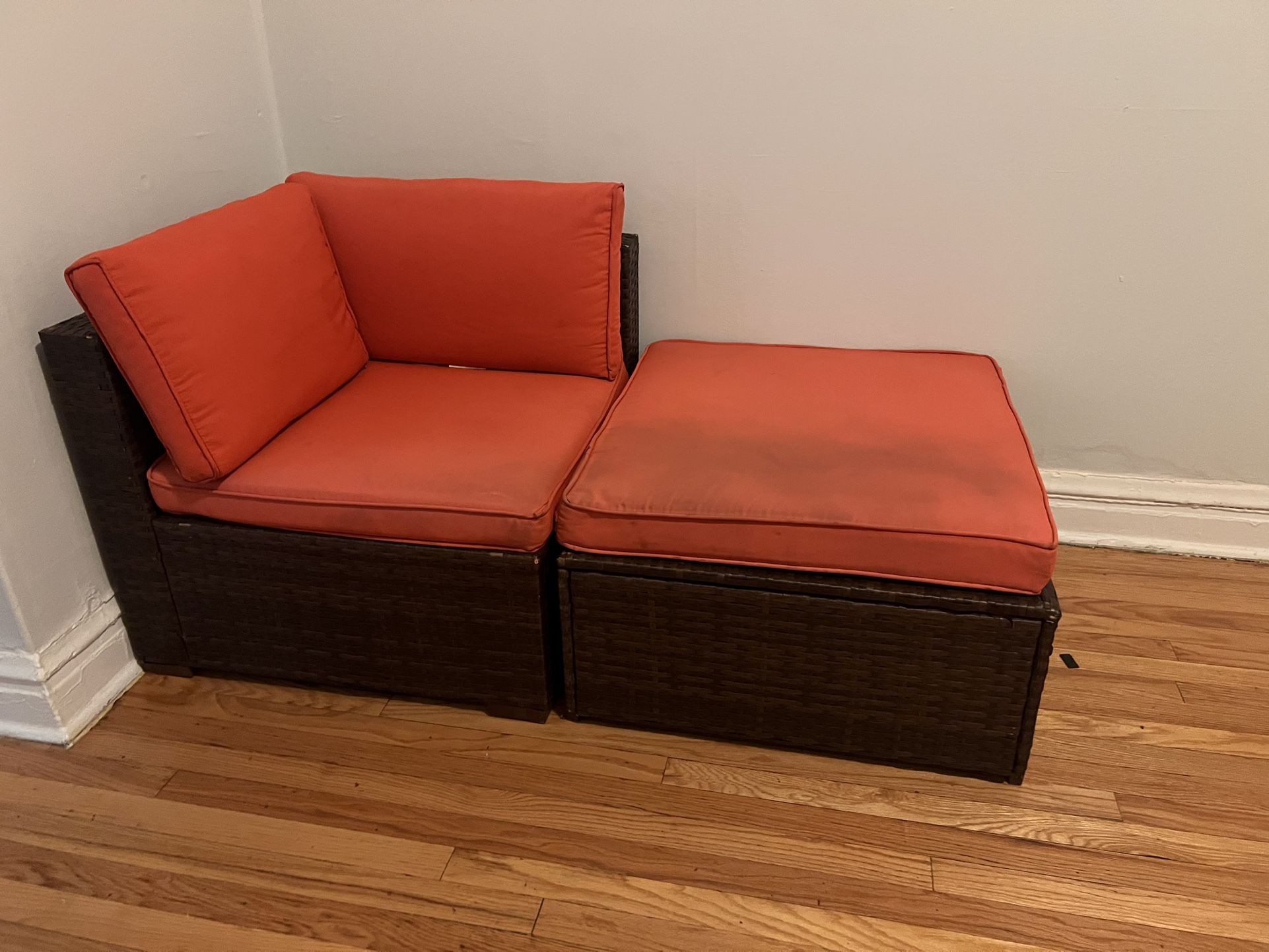 OC Orange-Casual 2 Piece Patio Sectional Furniture Set