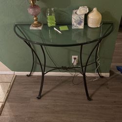 Pier 1 Wrought Iron Glass Top Table 