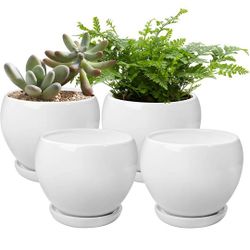 New Boho Bohemian White Ceramic 4" Plant Pots 