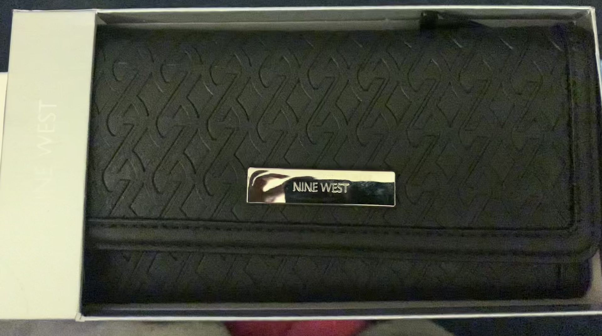 Nine West Tri-fold Women’s Wallet - Black With Weave Texture