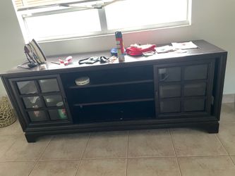Tv table with shelves