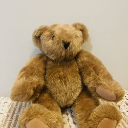 Vermont Teddy Bear 15” Plush Jointed Honey Brown Stuffed Animal.